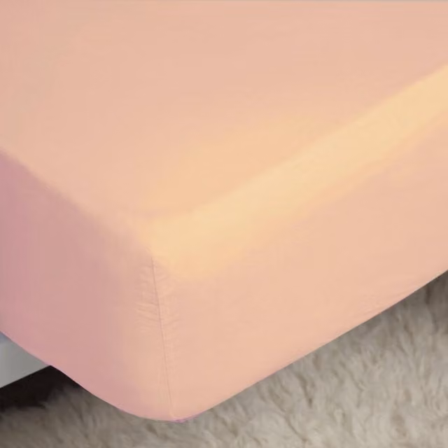 Belledorm 200 Thread Count Cotton Percale Extra Deep Fitted Sheet, Pink, Single, W/D/H: 90 x 200 x 38.1 cm