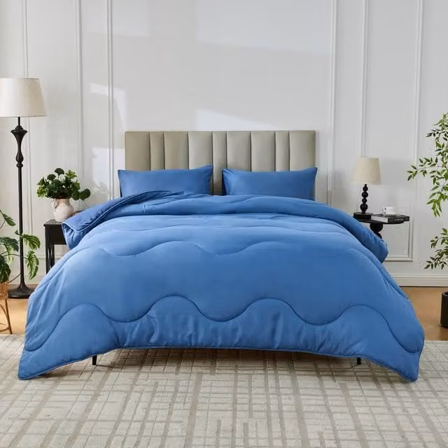 Gaveno Cavailia Coverless Microfibre Single Duvet and Pillowcase Set, 10.5 Tog, Blue, W: 137 cm, L: 200 cm