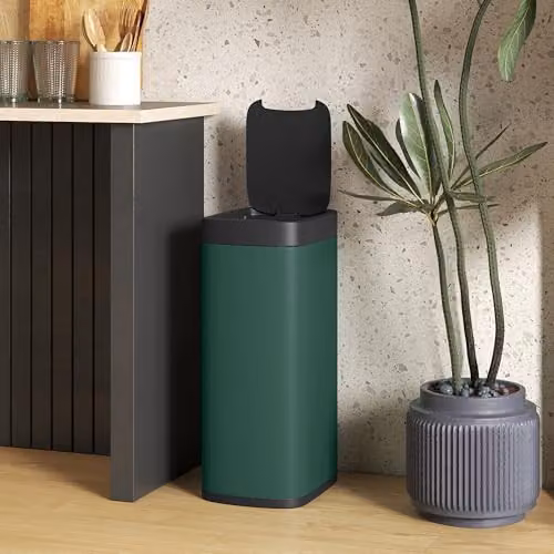HOMCOM 50L Automatic Sensor Bin, Touchless Battery Operated, Green, W: 35.5 cm, D: 26.5 cm, H: 68.0 cm – 7