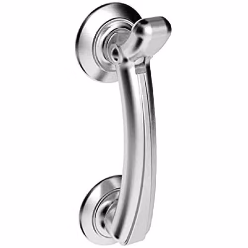 Loops Victorian Bow Door Knocker on Rose in Satin Chrome