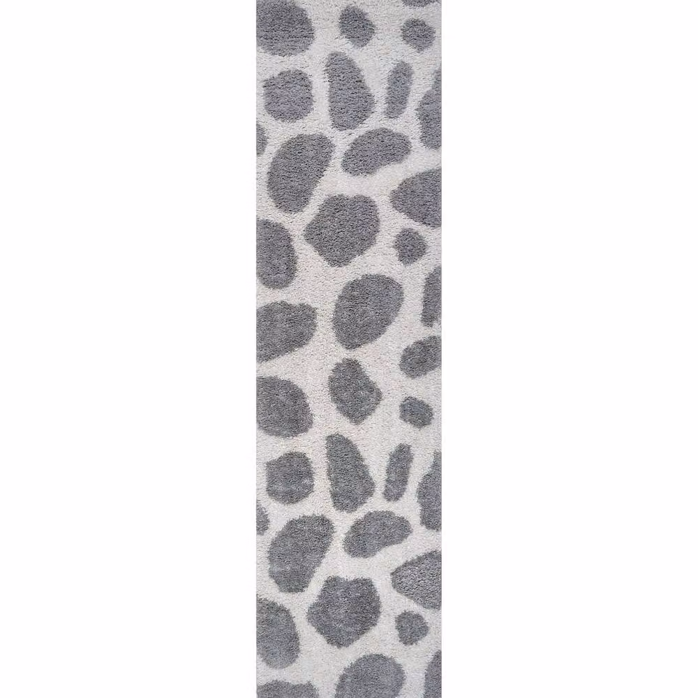 THE RUGS Moodi Pebble Design Shaggy Soft High Pile Living Room Rug in Grey, W: 160 cm, D: 230 cm – 2