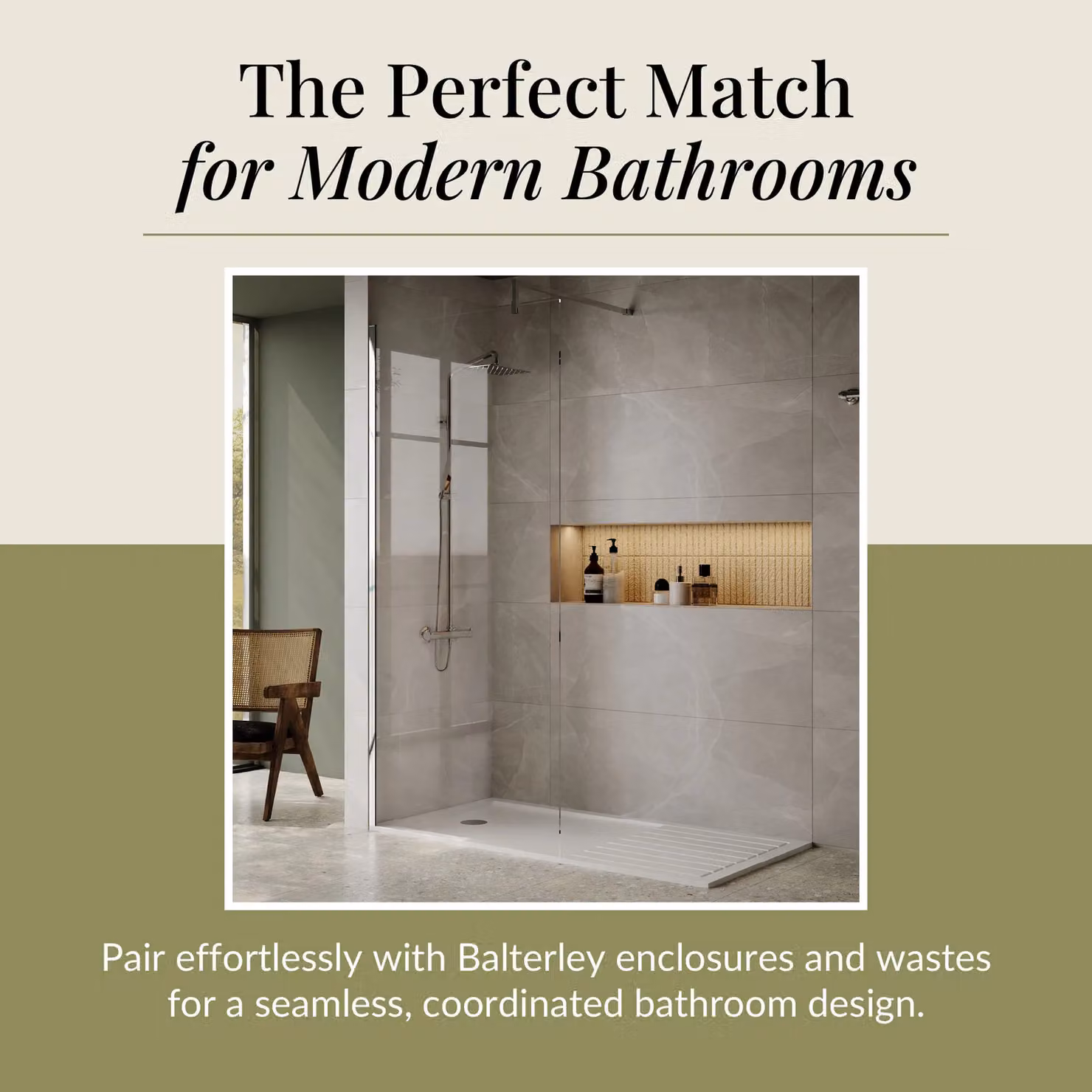 Balterley Premium Rectangular Walk In Shower Tray, White, W: 1600 mm, D: 800 mm – 3
