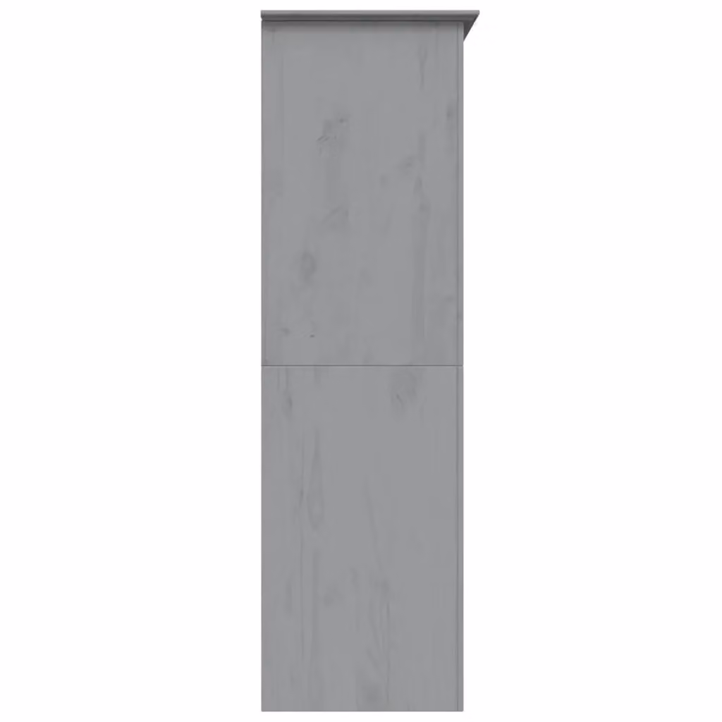 Berkfield Home BODO Grey Rustic Solid Wood Pine Wardrobe, W: 151.5 cm, D: 52 cm, H: 176.5 cm – 3