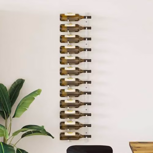 vidaXL Wall Mounted White Metal Wine Rack for 12 Bottles – 2