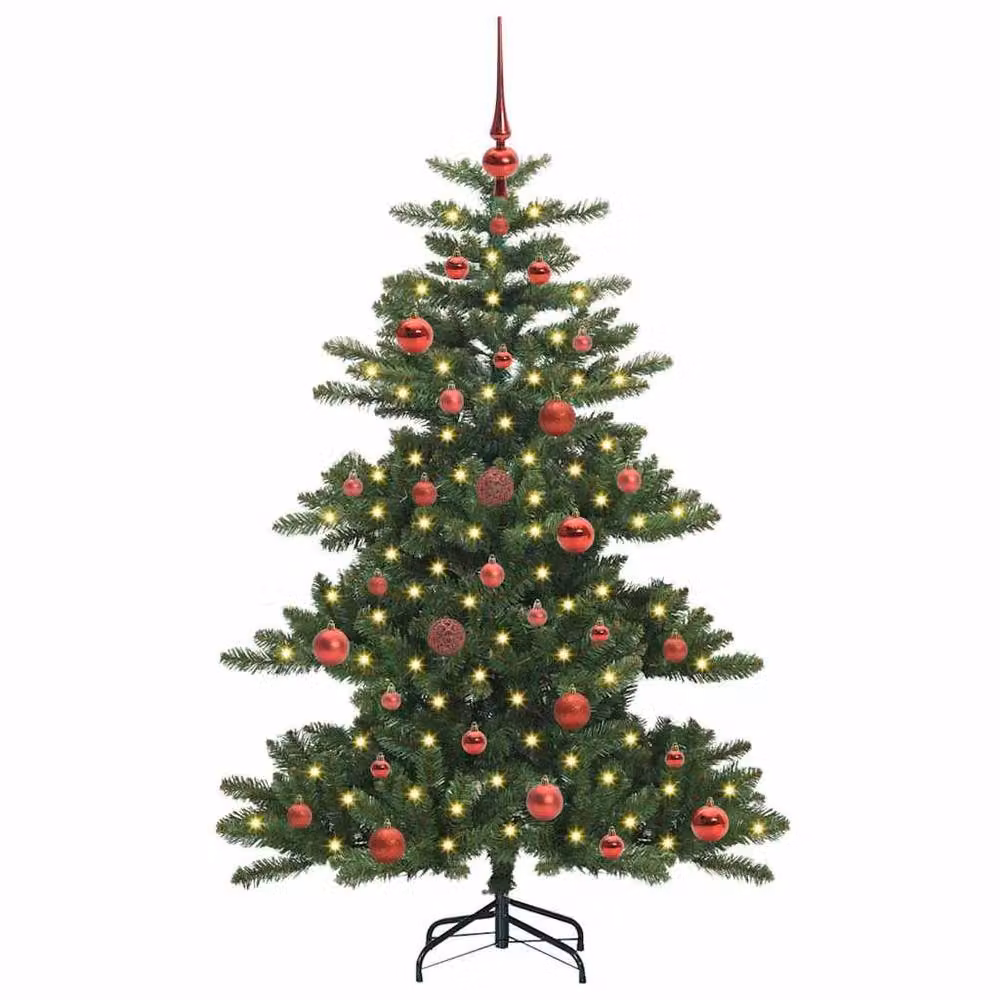 Berkfield Home Artificial Hinged Green PVC Christmas Tree with 150 LEDs, Height: 150 cm – 3