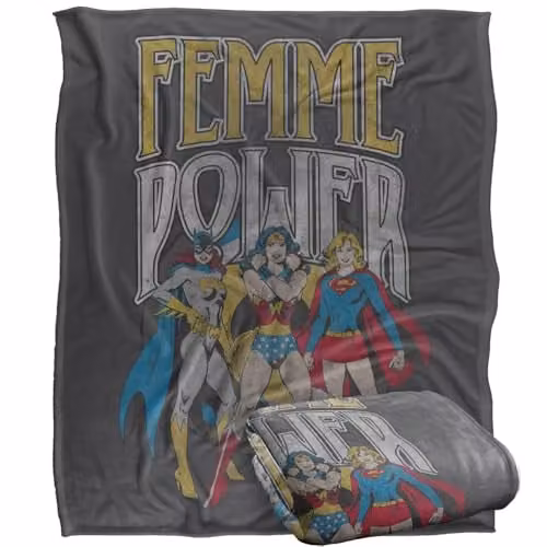 Warner Bros. Wonder Woman Femme Power Super Soft Silky Touch Fleece Throw Blanket, Multicolour, W: 127 cm x L: 152.4 cm – 1