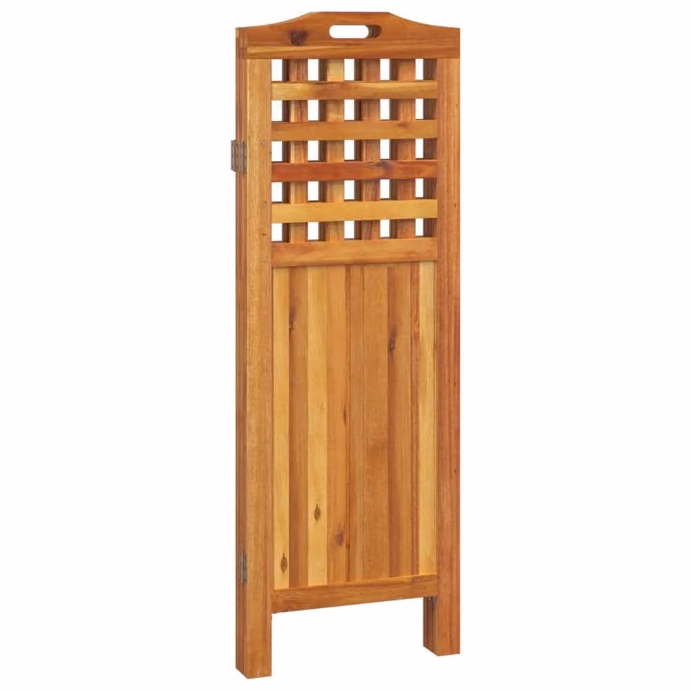 Berkfield Home 3-Panel Acacia Wood Room Divider in Brown, W/D/H: 121.5 x 2 x 115 cm – 4