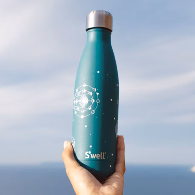 S'well Celestial Green Vacuum Insulated Stainless Steel Water Bottle, 500 ml, Green and Turquoise