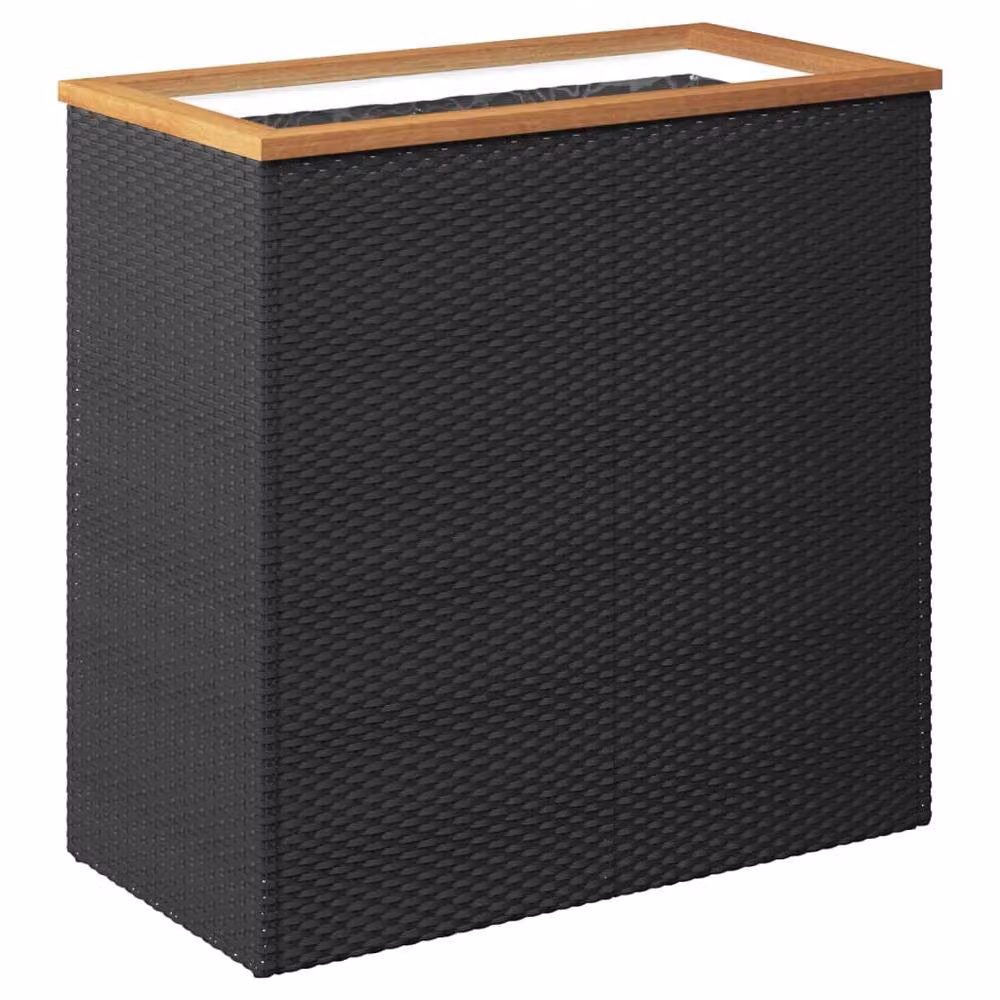 Berkfield Home Black Poly Rattan Planter W/D/H: 80 x 40 x 80 cm – 2