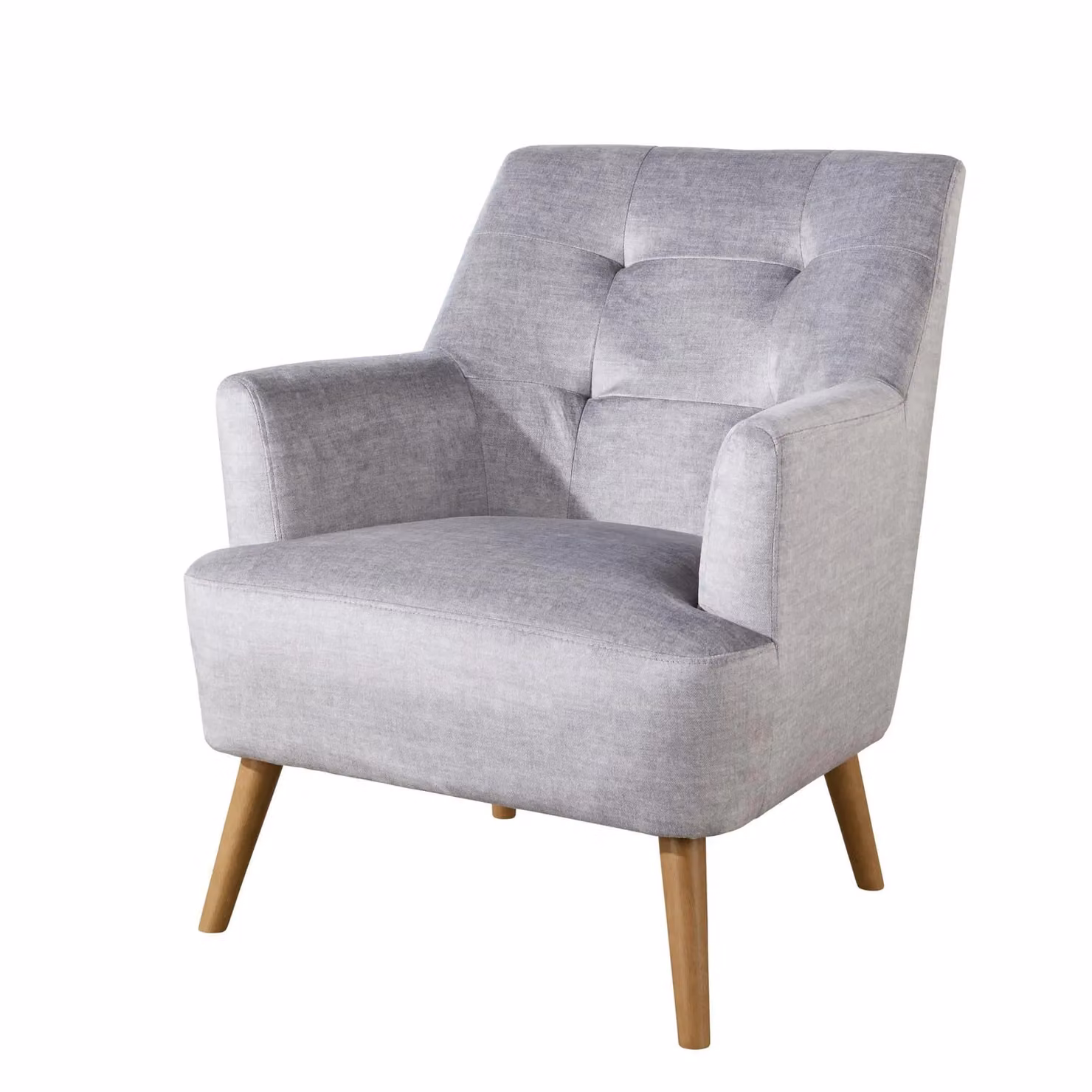 Home Source Arta Modern Upholstered Accent Armchair in Silver Grey – 2
