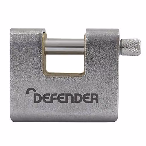 Defender Armoured Warehouse Block Padlock 80mm in Silver – 1