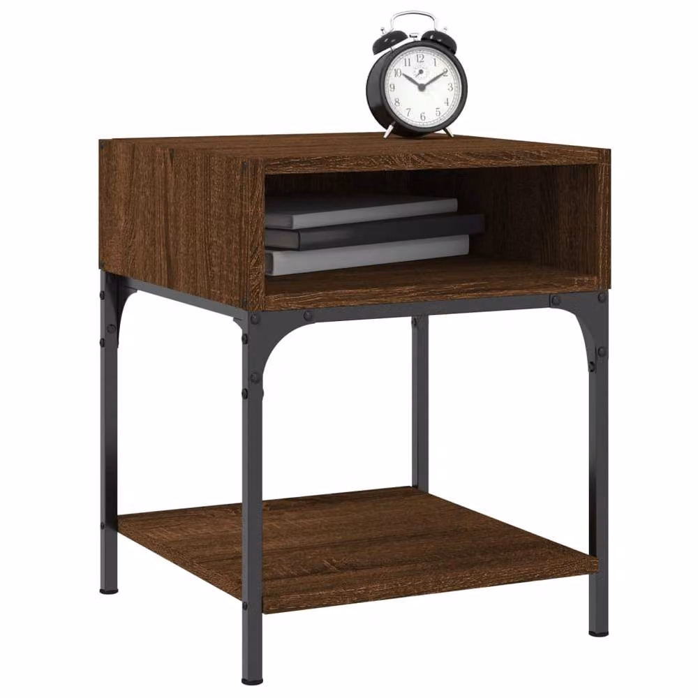Berkfield Home Set of 2 Bedside Tables in Brown Oak, W: 40 cm, D: 41 cm, H: 50 cm – 2