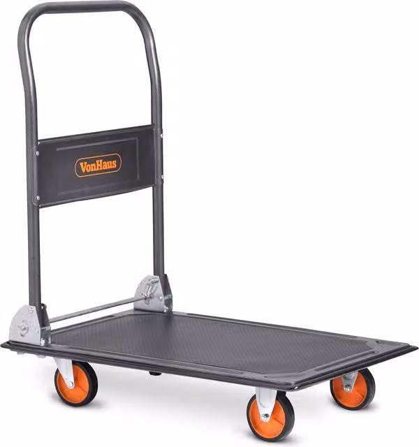 VonHaus Folding Platform Trolley - Black