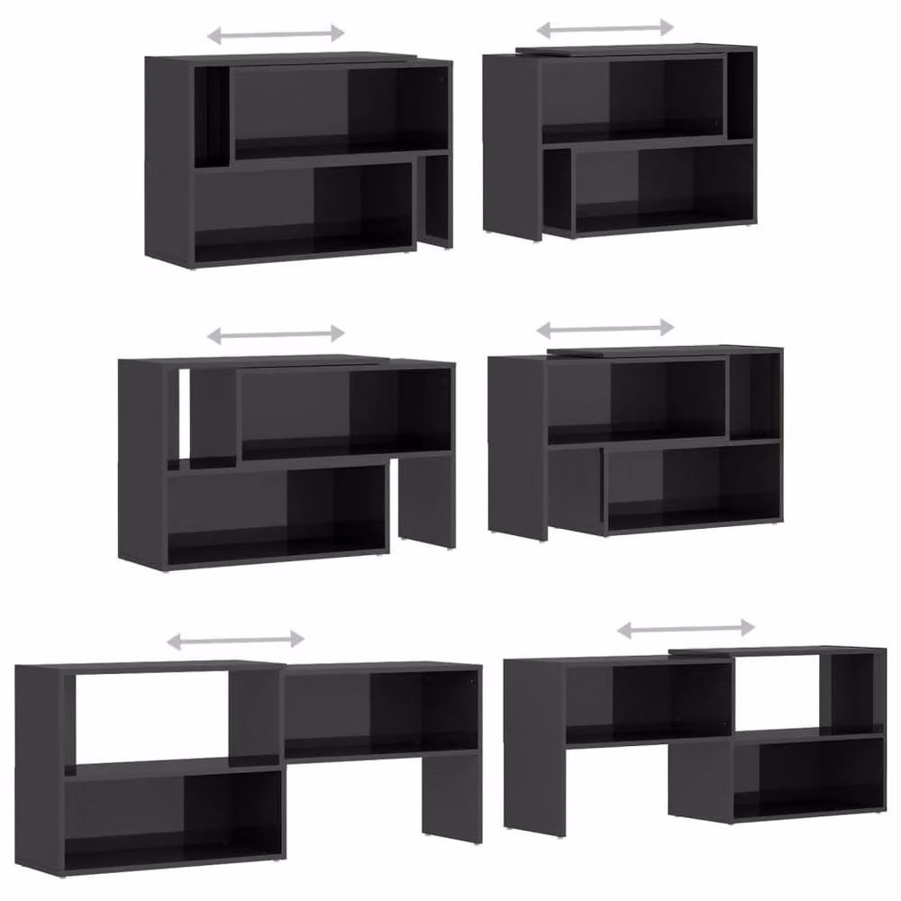 Berkfield Home Modern High Gloss Grey TV Cabinet W/D/H: 149 x 30 x 52 cm – 4