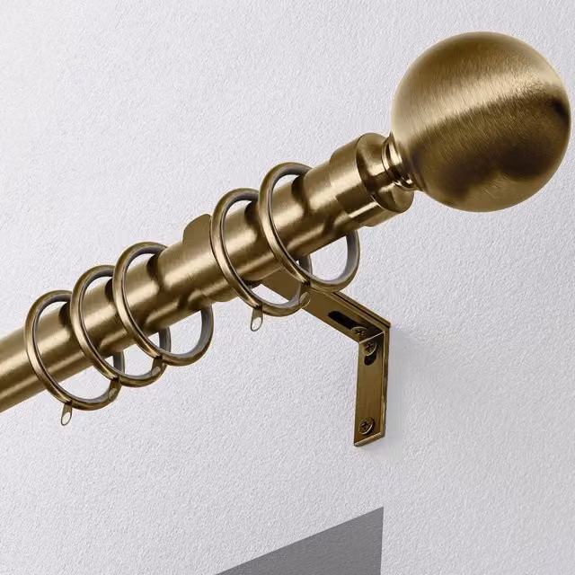 Terrys 28mm Metal Curtain Pole with Ball Finial in Gold or Bronze