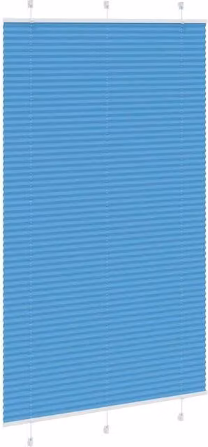 Berkfield Home Single Pleat Blue Polyester Fabric Blind W: 120 cm, H: 200 cm