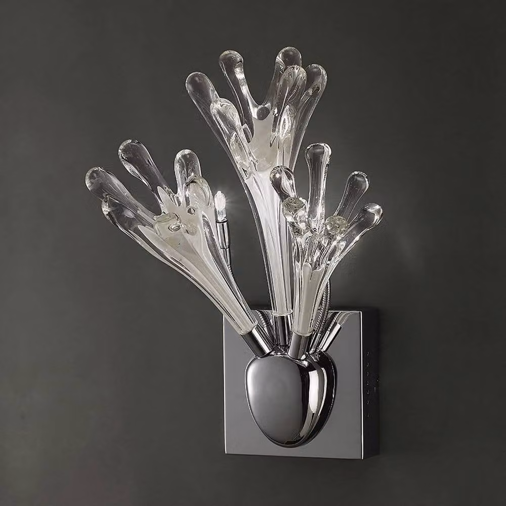 Netlighting Love 3-Light Wall Lamp with White Glass and Chrome Finish in Grey – 2