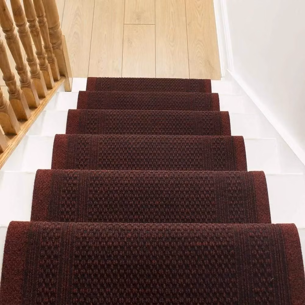runrug Aztec Stair Runner Carpet, Red, W: 66 cm, L: 660 cm – 5