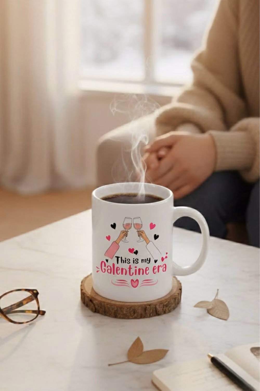 Dyzi This Is My Galentine Era Printed Ceramic Mug in White – 4