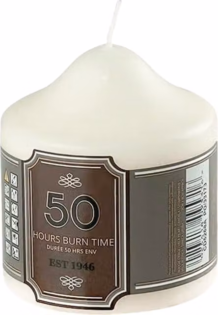 Marco Paul White Round Pillar Wax Candle, Diameter: 5 cm, Height: 15 cm