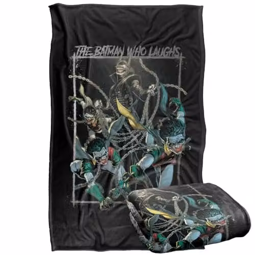 Warner Bros. Batman Who Laughs Super Soft Silky Touch Fleece Throw Blanket, Multicolour – 1