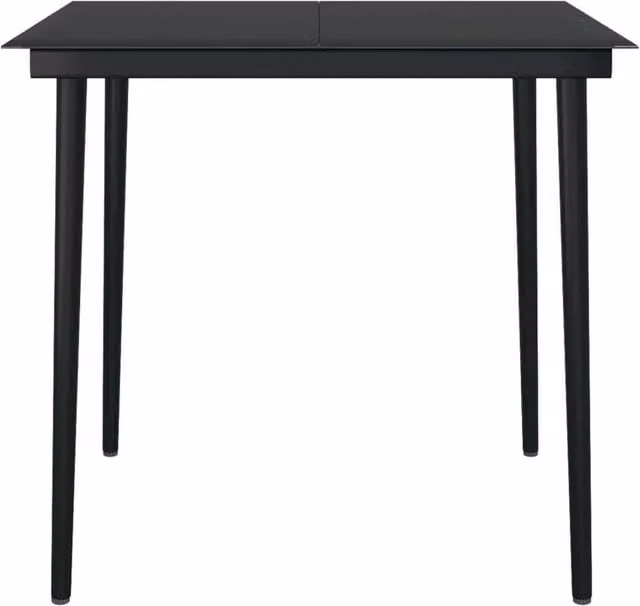 Berkfield Home Classic Garden Dining Table in Black Steel and Glass, W/D/H: 80 x 80 x 74 cm – 1