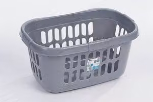 Wham Casa Hipster Laundry Basket in Silver and Grey, W/D/H: 39.0 x 30.5 x 60.0 cm