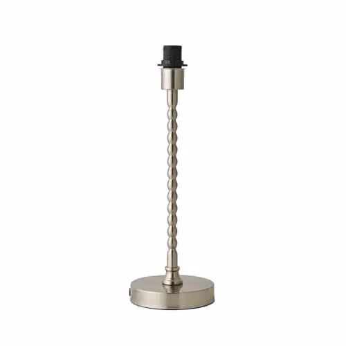 ValueLights Maeve Metal Table Lamp Base in Chrome and Silver, H: 36.0 cm, W: 12.0 cm, D: 12.0 cm – 1