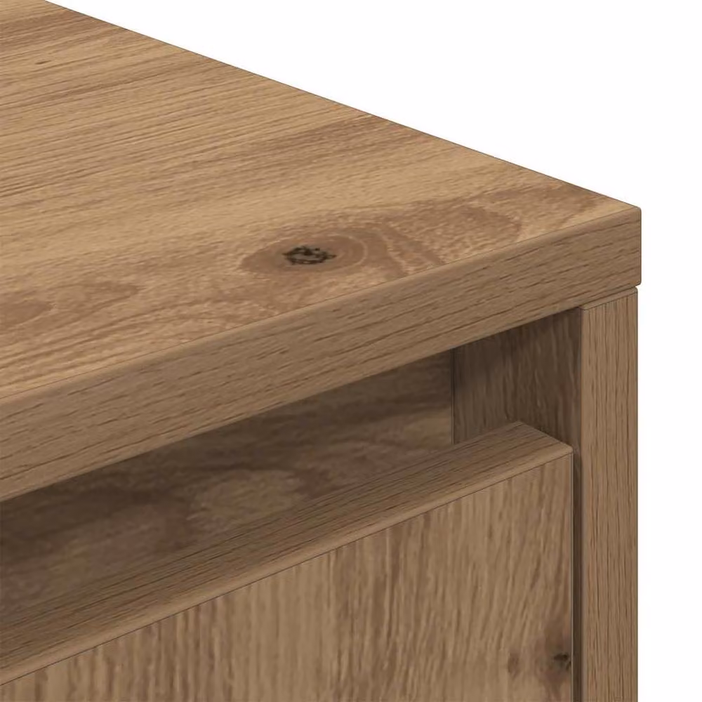 Berkfield Home Artisan Oak TV Cabinet with LED Lights in Brown, W/D/H: 100 x 41 x 50 cm – 5