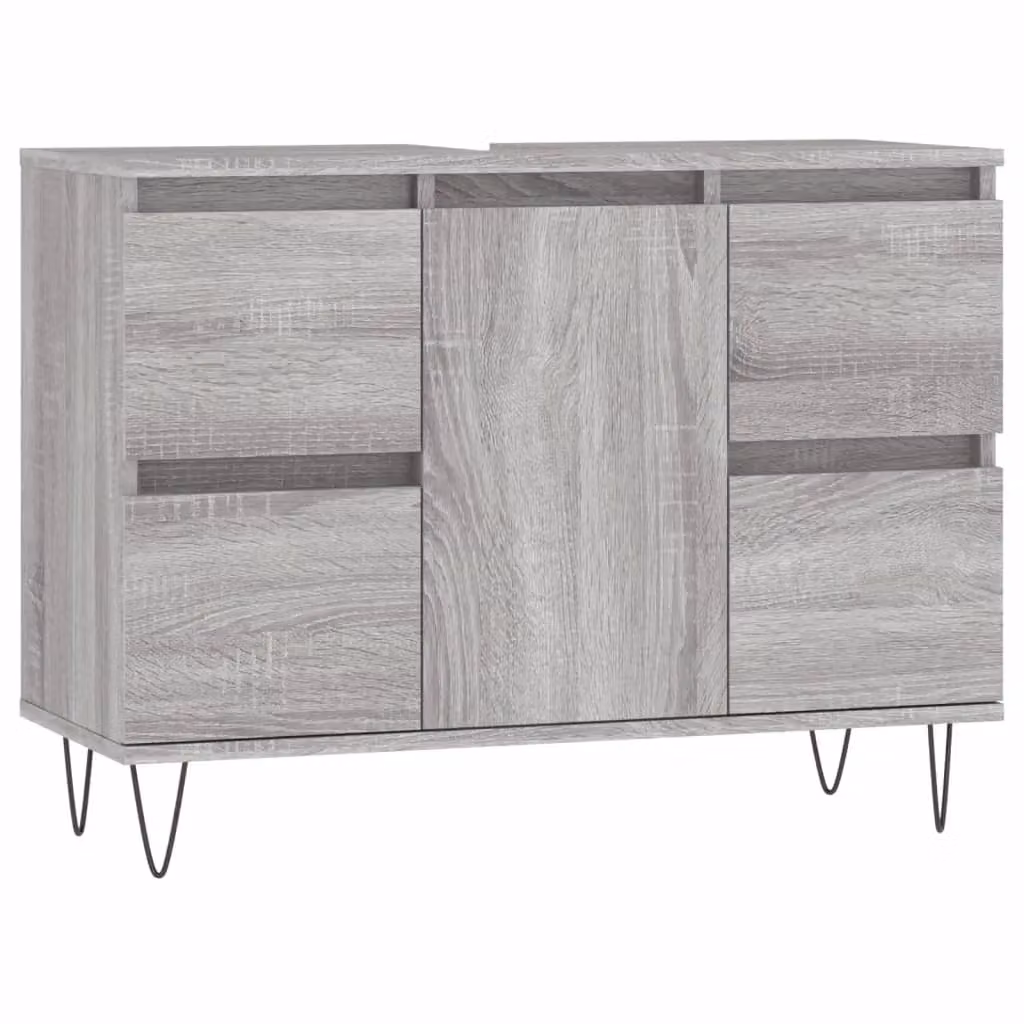 Berkfield Home Grey Sonoma Bathroom Cabinet, W: 80 cm, D: 33 cm, H: 60 cm – 2