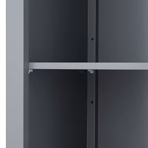 Teamson Home Mercer Collection Grey Wooden Tall Bathroom Storage Cabinet with 2 Hinged Doors and Internal Shelves, H 159.2 cm x W 38.0 cm x D 33.0 cm – 4