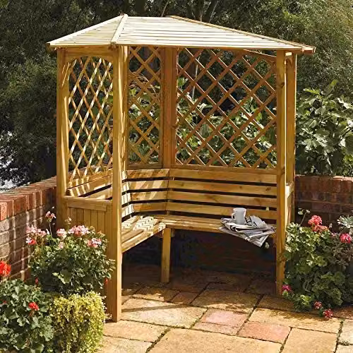 Rowlinson Balmoral Arbour in Brown, W/D/H: 158 x 158 x 210 cm – 1