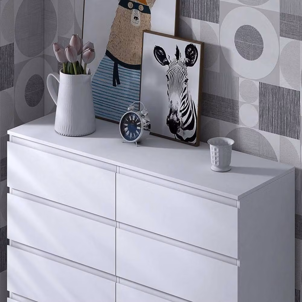 FWStyle Scandinavian 8 Drawer Chest of Drawers in Matt White – 3