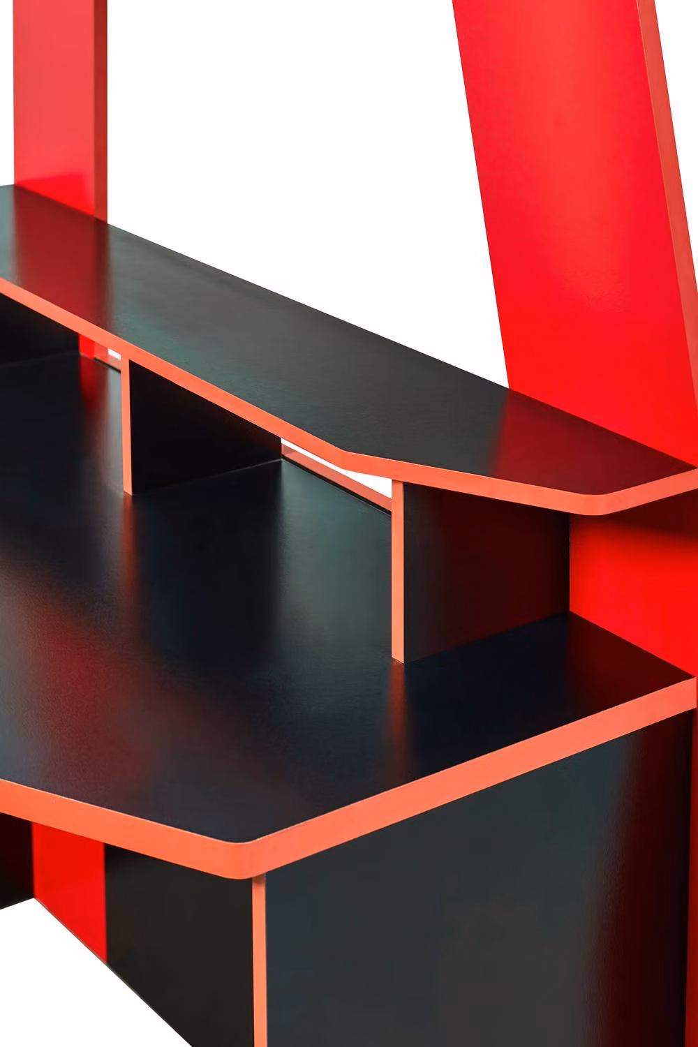 Julian Bowen Eagle Single Black and Red Wooden Gaming Highsleeper Loft Bed with Stairs and Side Compartments W/D/H: 90 x 190 x 172 cm – 6