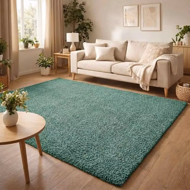 Desire Rugs Ainsley Modern Shaggy Area Rug, Green, W: 290 cm x D: 40 cm