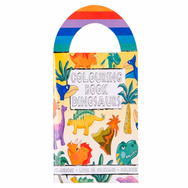 LG-Imports Pack of 12 Dinosaur Colouring Mini Books with Stickers, Multicolour
