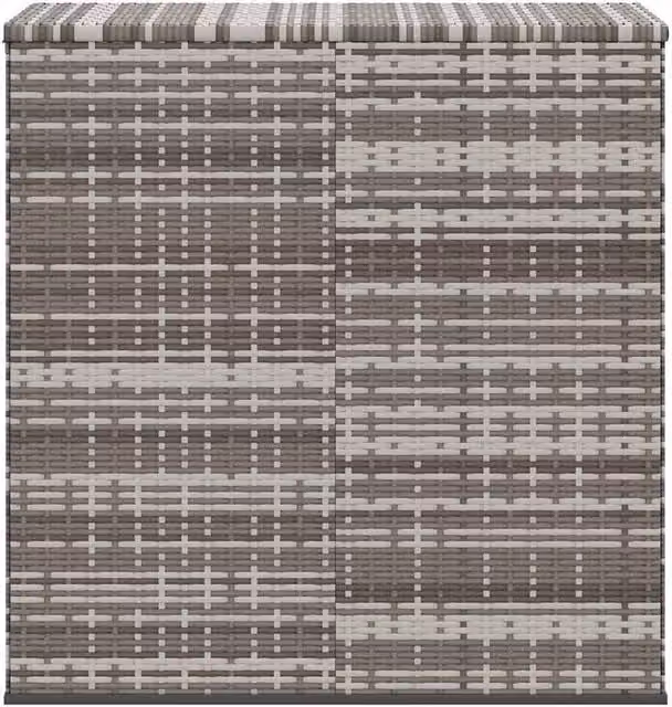 Berkfield Home Durable PE Rattan Garden Cushion Box in Grey, W/D/H: 100 x 49 x 103.5 cm