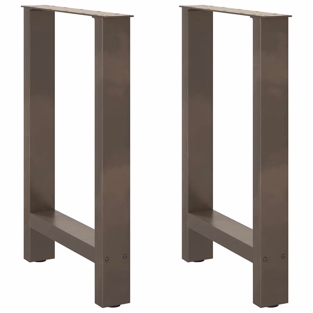 Berkfield Home Modern Coffee Table Legs in Grey Steel, 2 Pieces, W: 50 cm, H: 72-73 cm – 2