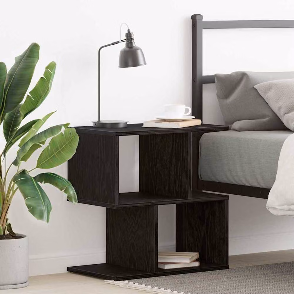 Berkfield Home Elegant Bedside Cabinet in Black Oak, W/D/H: 50 x 30 x 51.5 cm – 2