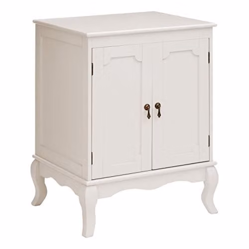 Premier Housewares Marcella Double Door Cabinet in White and Beige – 1