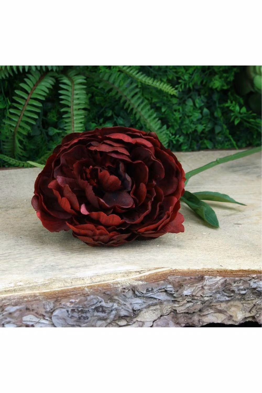 KDMD Glamis Single Peony Artificial Flowers in Dark Red, 2 Pack, Height: 62 cm – 2
