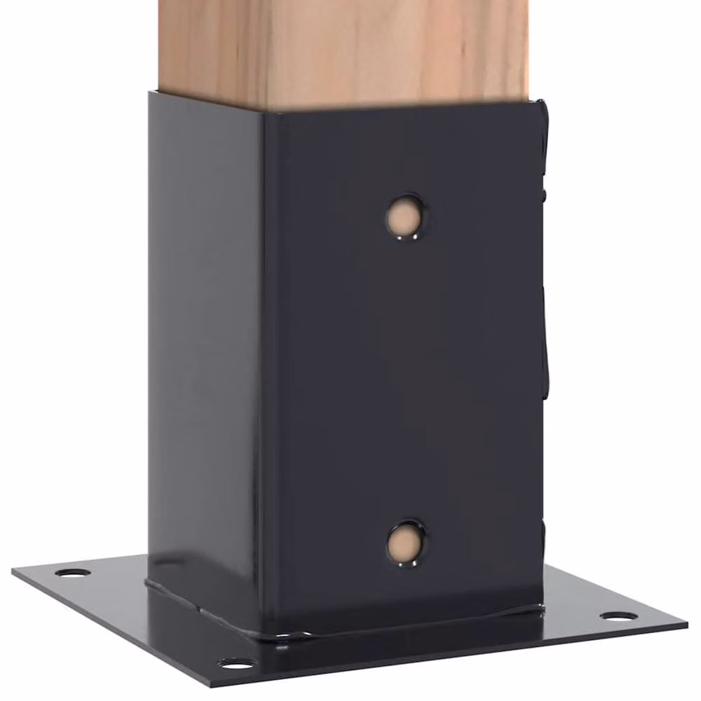 Berkfield Home Square Post Bases, 4 Pack, Anthracite Black, Powder-coated Galvanised Steel, 91 x 91 mm – 2