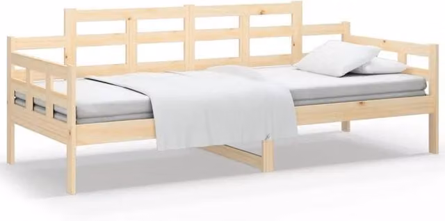 Berkfield Home Rustic Solid Wood Pine Day Bed in Natural, W: 80 cm, L: 200 cm