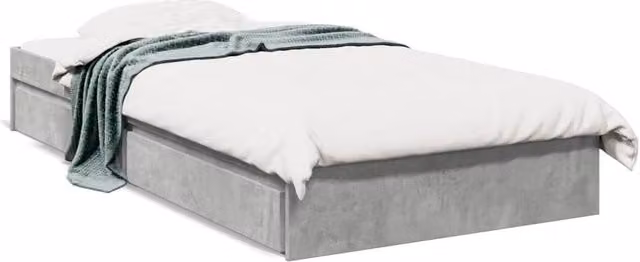 Berkfield Home Single Bed Frame with Drawers, Concrete Grey, W/D/H: 90 x 190 cm