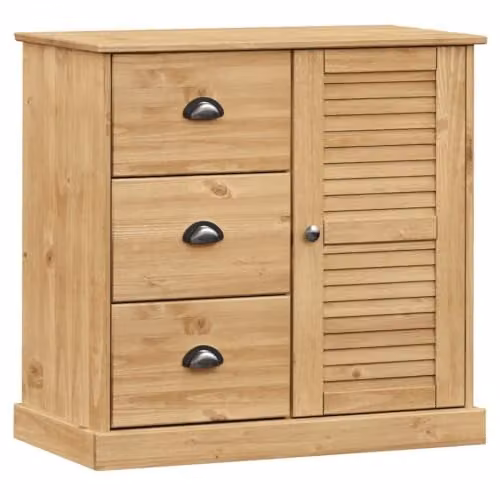 vidaXL VIGO Sideboard with Drawers in Brown Rustic Solid Pine Wood W/D/H: 78 x 40 x 75.5 cm