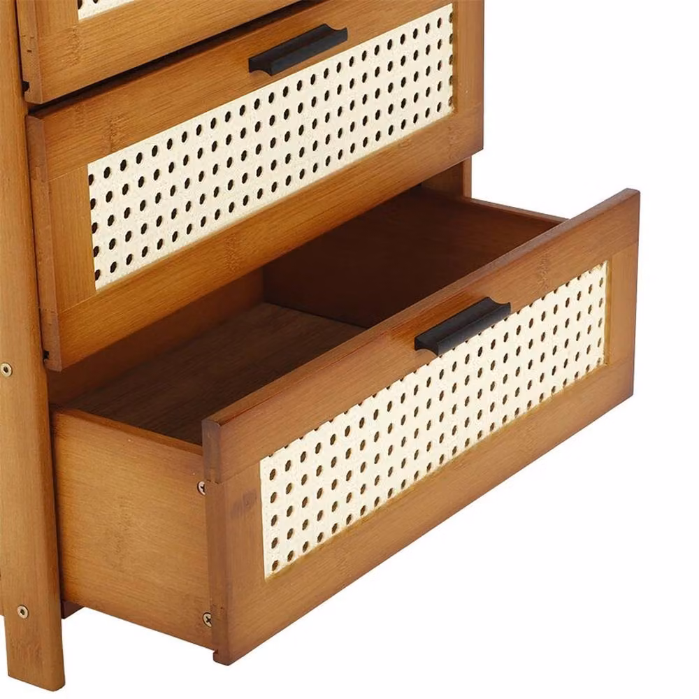 Havendro 3 Drawer Brown Wooden Bedroom Bedside Cabinet and Storage Lamp Table – 5