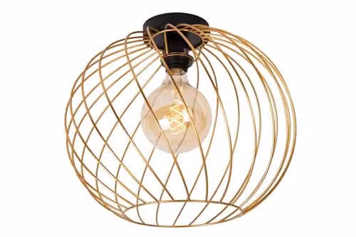 Lucide Danza Flush Ceiling Light in Matt Gold/Brass, Diameter: 40 cm