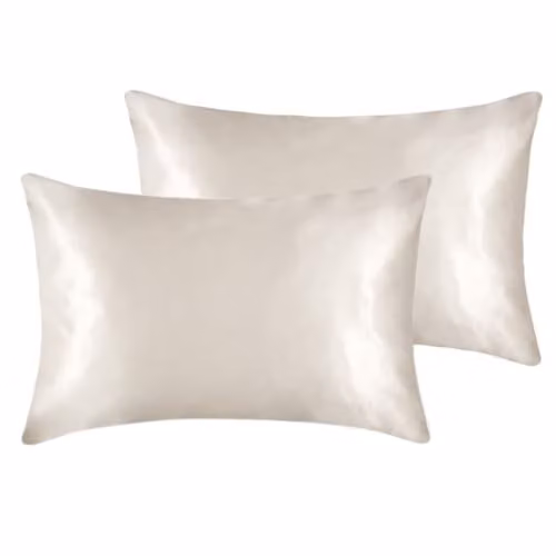 Kampala Hill 100% Mulberry Silk Pillowcase Pair for Hair and Skin, White, W: 50 cm x L: 75 cm – 1