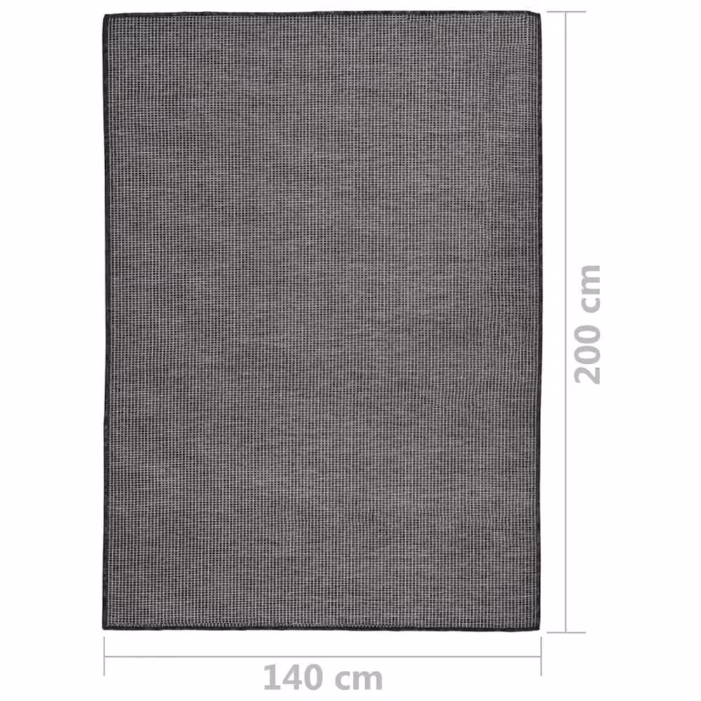Berkfield Home Grey Outdoor Flatweave Round Rug, Diameter: 100 cm