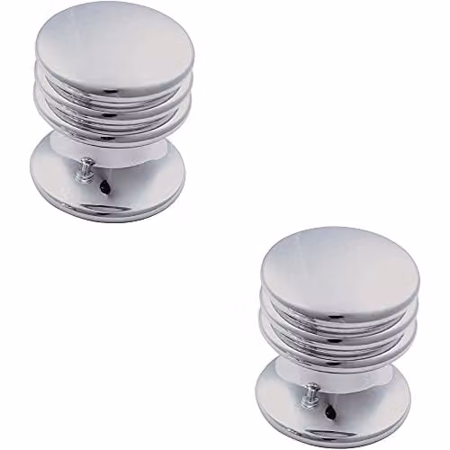 Loops 2 Pack Textured Cupboard Door Knobs in Polished Chrome